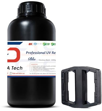 Siraya Tech Blu Tough 3D Drucker Resin (Obsidianschwarz, 1kg) | Sehr zäh und hochauflösend, fest und präzise, schnell härtendes 405-nm-UV-Harz, ideal für 8K-LCD/DLP