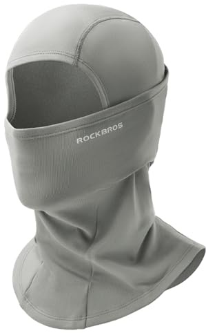 ROCKBROS Balaclava Höst Vinter Män Kvinnor för utomhussport Cykel Motorcykel Snowboard Ski Cykling Balaclava Reflekterande vindtätt Anti-damm Andas En storlek (ljusgrå)
