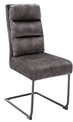 möbelando Schwingstuhl Küchenstuhl Freischwinger Esszimmerstuhl Labrea I (2-er Set) Anthrazit