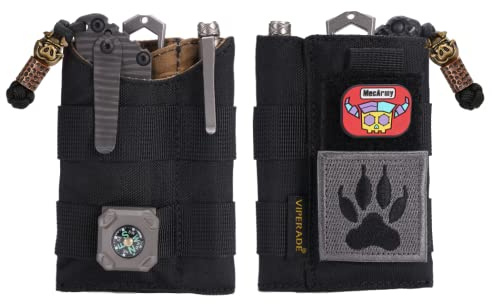 VIPERADE VE9 EDC Organizer Pouch, Nylon Pocket Organizer for Men, Slim EDC Pouch with DIY Patch Area, EDC Pouch Organizer for Daily Carry