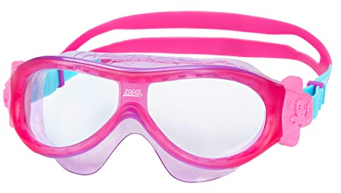 Zoggs Kinder Phantom Maske mit UV-Schutz und Antibeschlag-Schwimmbrille, Rosa/Lila/Aqua, 0-6 Jahre