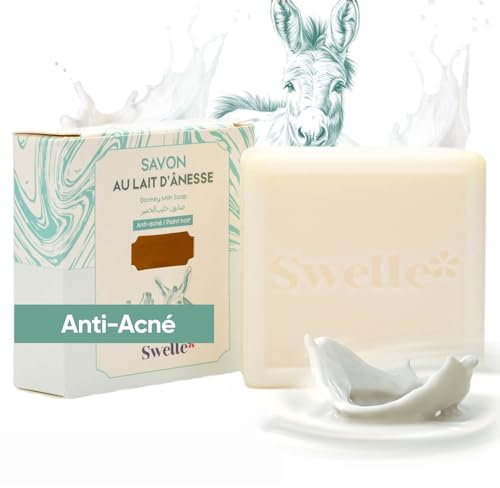 SWELLE Savon Lait d’Ânesse 100g | Savon Solide Naturel & Bio | Visage, Corps & Mains | Douceur & Hydratation Quotidienne | Convient à Tous Types de Peau
