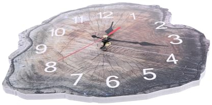 PRETYZOOM Orologio Da Parete Legno Con Design Anello Annuale Orologio Silenzioso Per Decorazione Di Casa e Ufficio