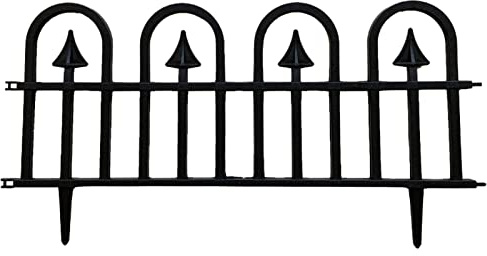 BestAlice Mini-Landschaftszaun aus Kunststoff, Weißer Lattenzaun, Gartenrand, Tier-Erdpfähle, Zäune für Den Garten, Dekorativer Gartenzaun, für Weihnachtsbaumzäune, Kleine Gartenzaun(Schwarz)
