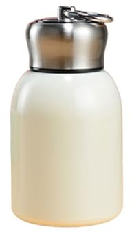 Dvagoent Termo Cafe Pequeño Doble Capa 300ml, Acero Inoxidable 304, 220g, Con Asa De Transporte, Tamaño Compacto, Se Puede Meter En El Bolsillo (Amarillo)
