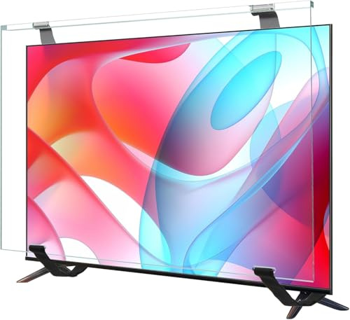 Qoosea 43 Zoll TV Bildschirmschutz - HD Klar, Acryl Schutzpanel für Fernseher mit Einpunkt-/Zweipunkt-Ständer, Wandmontage & Computermonitore