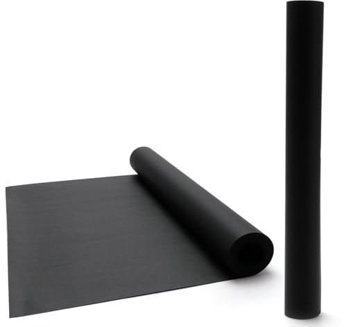 Kraft Paper Rolls 38cm x 10m/15 inches x 33ft Black 80 GSM for Gift Wrapping Parcel Wall Packing Shipping Art Crafts Bulletin Boards Floor Covering Bouquet Flower Art Painting Craft Writing