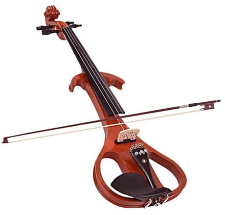 Geige 4/4 Silent Violin Violine Brasilholz Bogen Saitenanschlusskabel Steg Tragetasche Rot