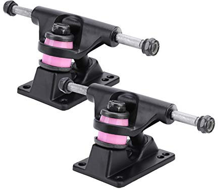 PerGar 2 Stück Skateboard Trucks Combo, 3,25 Zoll Räder ABEC Longboard Skatebaord Zubehör, Kompatibel mit Independent Truck Skateboard Kit (Schwarz)