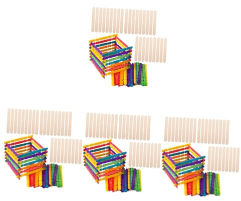 DIYEAH 400stücke Bunte Holzstäbchen Für Bastelmaterial Oberfläche Für Kreative Projekte Wiederverwendbar