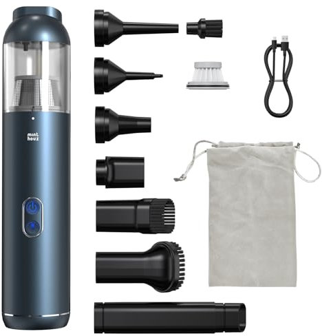 Mini aspirapolvere auto, aspirapolvere portatile a batteria a forte aspirazione 15000PA con luce LED, ricarica rapida 2H QC 3.0， piccolo aspirabriciole senza fili per auto, casa, ufficio, angoli