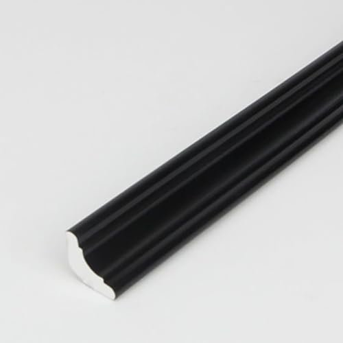 Raouoae 5M Zierleisten Selbstklebend PVC Deckenleisten Selbstklebend Dreieck Deckenleisten Wandleisten Viertelstab Eckleiste Selbstklebend Für Wandkanten, Eckendekor, Schrankkanten(Schwarz,Breite: 27