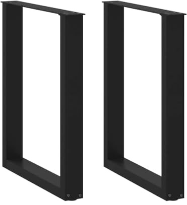 vidaXL Esstischbeine U-Form 2 STK. Schwarz 60x(72-73) cm Stahl
