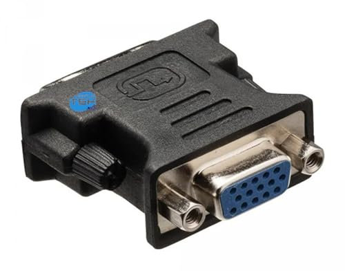 SIMPLETEK - Adattatore Convertitore DVI to VGA DVI-A 12+5 Pin Male VGA Female Nero