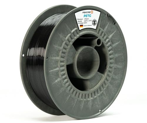 PRINCORE Filament PETG 1.75mm, 3D Drucker PETG Filament, Schwarz, Druckmaterial (Schwarz, 1000g)