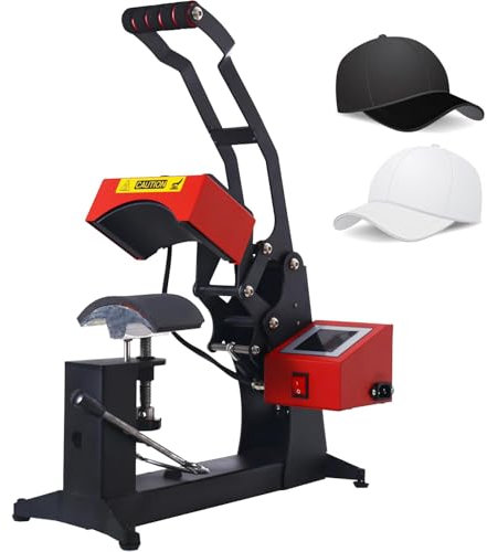 Presse à chapeau – Presse à chaud manuelle avec écran LCD, contrôle de la température et de la minuterie, plaque chauffante incurvée pour sublimation et transfert de chaleur sur les bonnets et les