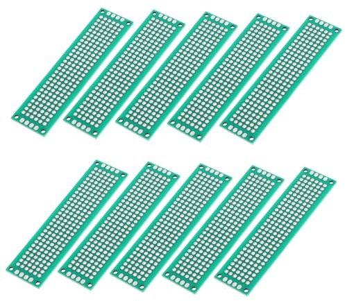 TOPBATHY 10 Placas De Circuito Impreso para Soldar Componentes Electrónicos Sin Soldadura Funcionales para Prototipos De Doble Cara De Fibra Verde