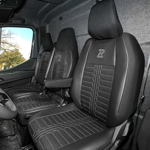 LUCARO Sitzbezüge Auto Set für Renault Master 4, Nissan Interstar 3 Grau