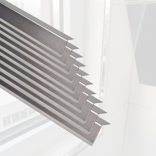 20 52 68 80 90 96 in Long Wall Corner Guard Metal, Wall Edge Protectors Guards for Cabinets/Fireplaces, Aluminum Corner Guards for Protect Walls Sharp Furniture(10pcs,L92 x W1.4in)