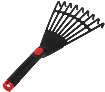 NUOBESTY Rastrillo de Jardín Pequeño de Plástico Resistente con Mango Ergonómico para Barrer y Cuidar Huerto Herramienta Práctica para Jardinería y Trabajo Exteriores