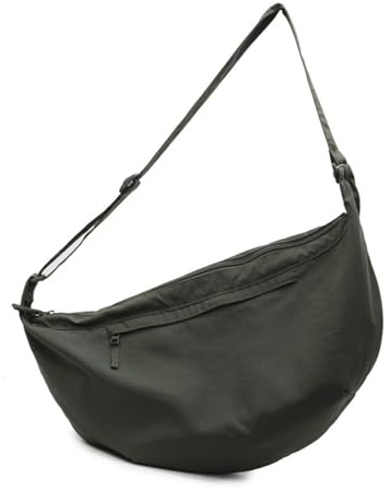 omiinitio Crescents Bag - Borsa a tracolla da uomo e donna, in nylon, con tasche multiple, per donne, verde