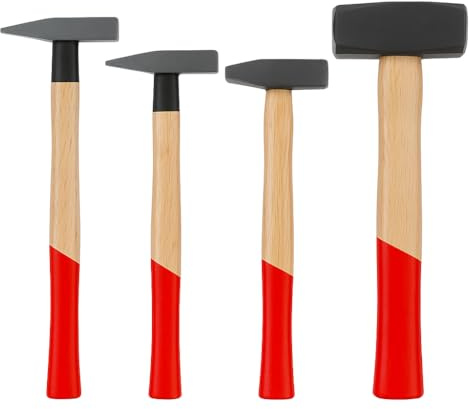 Schlosserhammer & Fäustel mit Holzstiel – Hammer aus gehärtetem Stahl 100–2000 g – robuster Handhammer für Bau, Werkstatt, Garten & Montage – ergonomischer Holzgriff (300g)
