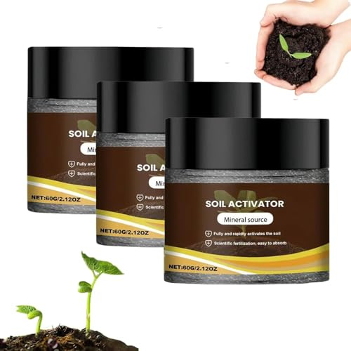 Activador de suelo en polvo, acondicionador y aflojador de suelo soluble en agua, revitaliza el suelo compactado, para plantas de interior, hortalizas, flores y céspedes (3pcs)
