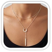 Chriscoco Long Collier Femme Réglable Argent Or Chaîne Longue en Y