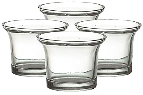 12 x Teelichtgläser H 4,5 cm - Ø 6,5 cm - Teelichthalter - Kerzengläser – Glasteelichthalter - Kerzenwindlicht - Kleine Windlichter - Teelichter - Tischdeko - Glasteelichthalter