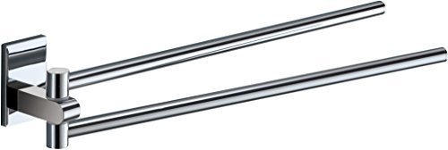 Gedy Maine Portasciugamani a Due Barre, Ottone, Argento, 36 x 5,6 x 6 cm