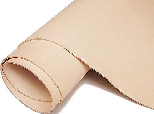 Full Grain Firm Vegetable Tanned Carving Tooling Leather 2.0mm, 2.5mm and 3.0mm Thick Sturdy Cowhide Handmade Stiff Leather Material (2.0mm-12x12)