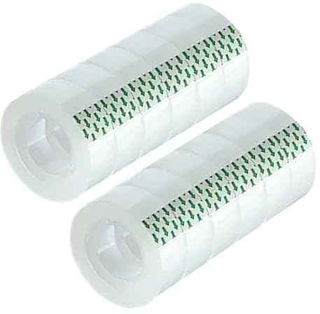 MJUNM 12 Rolls Transparent Tape Refills Rolls 3/4-Inch x 1000 inch, 1 inch Core, Clear Gift Wrapping Tape Refill Roll for Office, Home, School