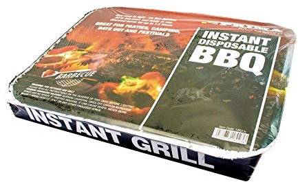 Greenfields Instant Disposable BBQ - Quick And Easy Barbecue - Ready To Cook In 20 Minutes - Mini BBQ Grill - 600g of Charcoal and Portable - Great to Cook Meats, Vegetables & Fish. (1)
