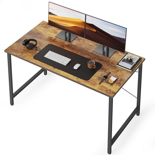 CubiCubi Schreibtisch Kleiner Tisch Computertisch, 120 x 48 x 75 cm Home Office Schreibtisch, Moderner Schlichter Stil PC-Schreibtisch für Zuhause, Büro, Studium, Schreiben, Vintagebraun