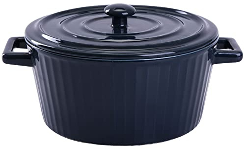 WHJY Blue Colorful Ceramic Casserole Dish with Lid，1 Quart Ceramic Casserole Pan for Bakeware Oven