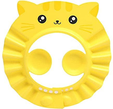 Cuffia per Doccia per Bambini Regolabile, Protezione per Il Bagno per Doccia Shampoo sicura per Bambini con Copri Orecchie, Cuffia da Bagno in Silicone Morbido per Bambino, Bambino, Bambini