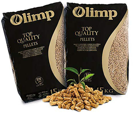 JSM-Brennholz - Holzpellets Olimp Premium-Qualität EN Plus A1 - als Sackware auf Paletten - 1 Palette 450 kg / 750 kg - für Kamin, Ofen, Grill, Smoker (450 kg)