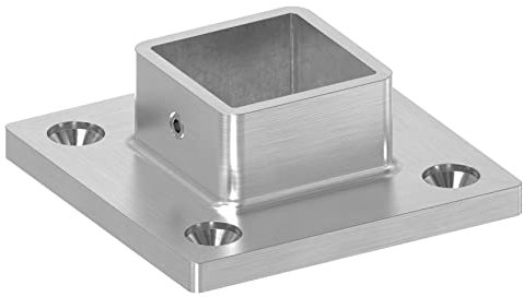 STEINBACHER© | Edelstahl Wand- und Bodenanker 30x30mm, Bohrung 4x 6,5mm, V2A