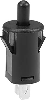 Rebower Puerta Luz Interruptor PB35 Momentáneo Repuesto Normalmente Cerrado Interruptor, [para Refrigerador Otras Congeladores Puertas Aplicaciones] - AC 250V 3A/ Negro