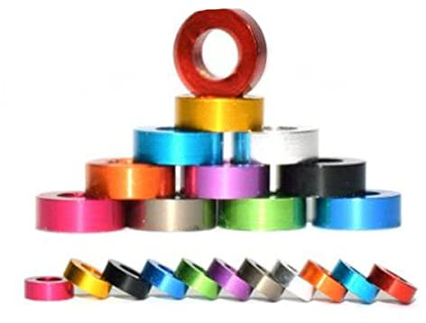 20 pcs/lot m3 rondelle plate en aluminium M3 * 6 * 0.5/1/1.5/2/2.5/3/4/5/6/8/10mm coloré en aluminium anodisé rondelles joint-m3x6x8 20 pièces, orange