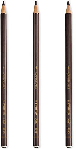 STABILO All Aquarell-Effekt-Bleistifte, 3 Stück, Braun