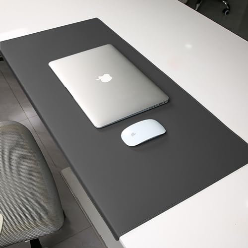 Anti Rutsch Schreibtischunterlages, Benutzerdefinierte Größe Leder Schreibunterlage, Mauspads, Schreibtischschutz, Tastaturpads mit Kantenschutz für Büro-oder Heimbereich(60 * 40cm)