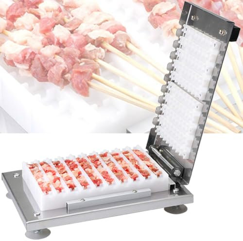 HmLtd Skewers Meat Machine, Meat Skewer Kebab, Maker Machine Manual Mutton, Kebabs Machine Bbq Bamboo Skewer Satay String Making Machine, For Sheep, Chicken Skewers, Tofu Pieces, Kelp Knot