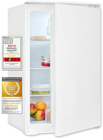 Exquisit Einbaukühlschrank ohne Gefrierfach, 129 Liter Nutzinhalt, Einbaukühlschrank 88cm, Schlepptürmontage, EKS5131-V-040E weiss