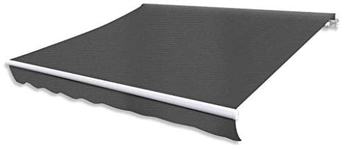 ARKEM Tenda da Sole Pieghevole Motorizzata 400 cm Antracite, Avvolgibile per Esterno, Bracci Estensibili con Telaio in Alluminio, Tettuccio Resistente al Sole e Impermeabile