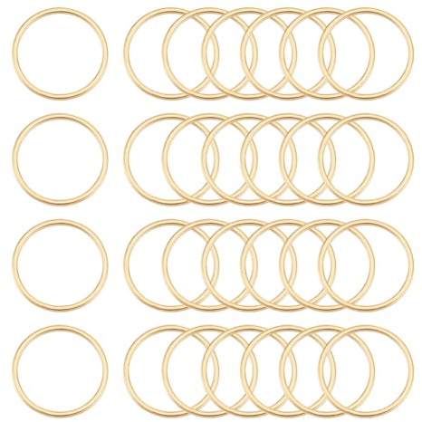 UNICRAFTALE 40 Stück Goldene Verbindungsringe Edelstahl Verbindungsringe 16mm Runde Ringe Hohlring Rahmenverbinder Metallschmuckverbinder Für Die DIY Schmuckherstellung