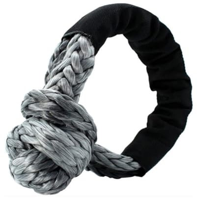 Corde de remorquage 41 000 lbs Manille Souple Synthétique 4X4 Sangle de Remorquage Corde de Protection Manchon Tout-Terrain Robuste pour Camion Robuste et résistant aux intempéries (Couleur: Noir) (