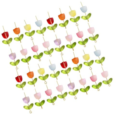 SHINEOFI Glass Loose Beads for Jewelry Making DIY Crafts Tulip Beads Bracelet Making Mixed Colors