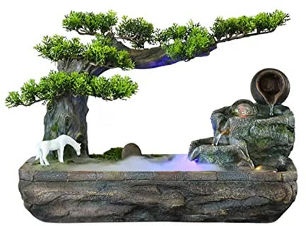Feng Shui Fontana da Interno Fontana d'acqua for interni Fontana da tavolo con alberi finti cinesi con sfera rotante e fontana con pompe for la decorazione della scrivania della camera da letto dell'u