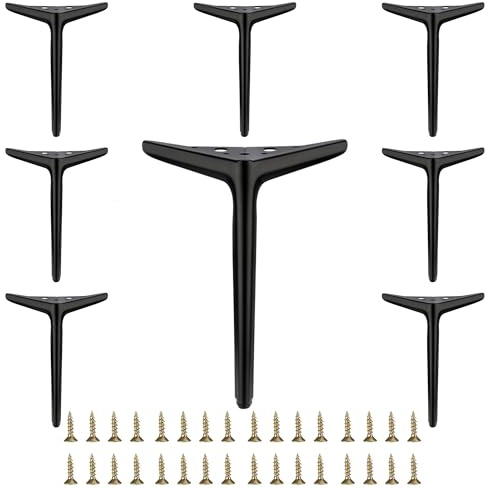 Möbelbeine aus Metall, mattschwarz, 25 cm, 8 Stück, DIY-Ersatz für Schrankbeine, Sofabeine, Stuhlbeine